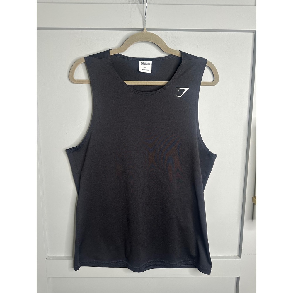 Gymshark Arrival Tank Top Mens Medium Black Sleeveless Gym Shirt A2A1O